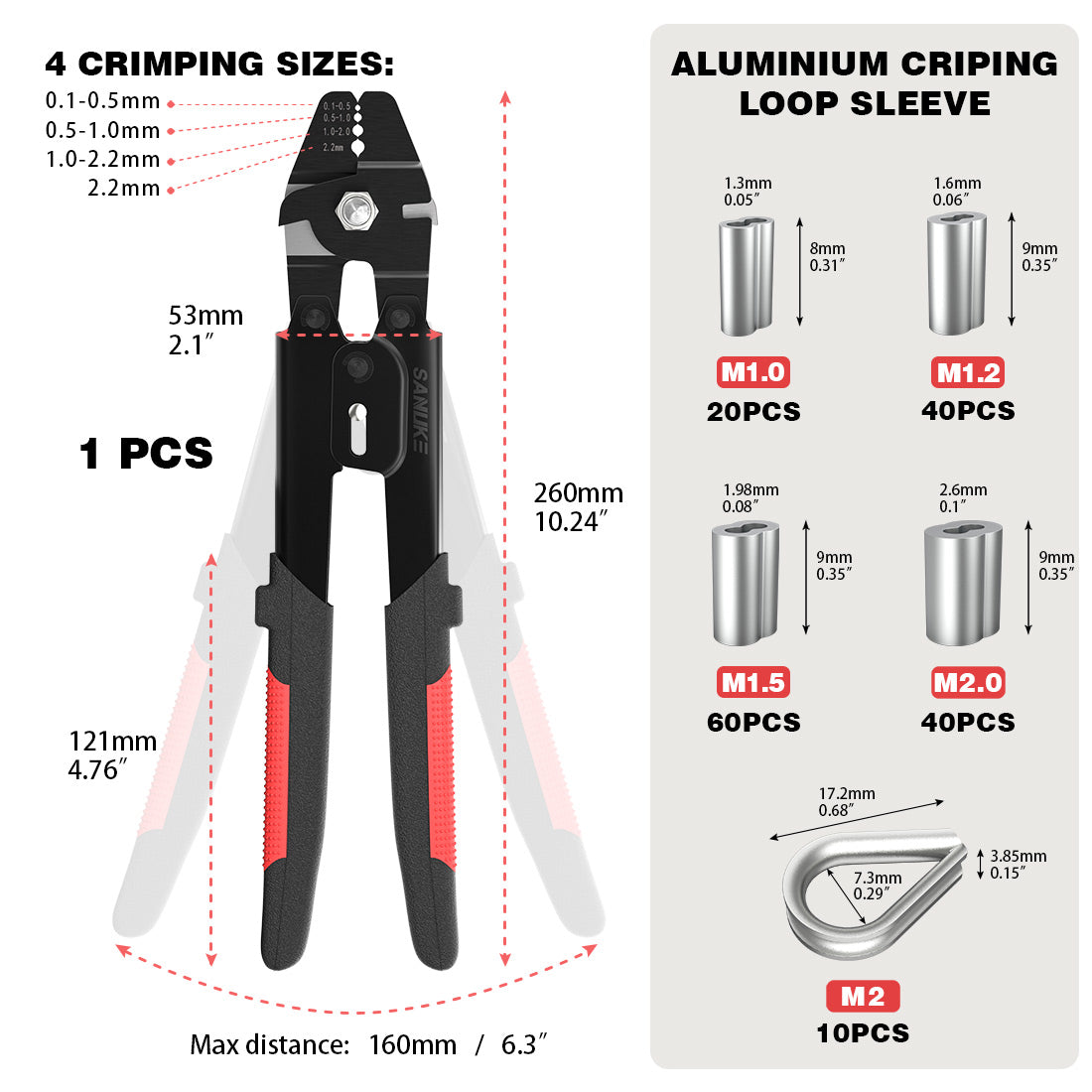 wire rope crimping tool for cable decking railing – sanuketools