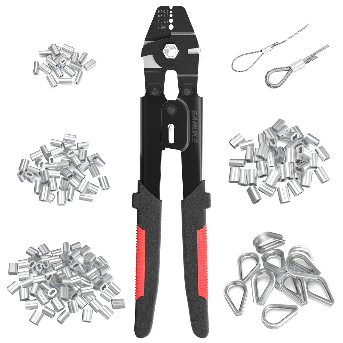 wire rope crimping tool for cable decking railing – sanuketools